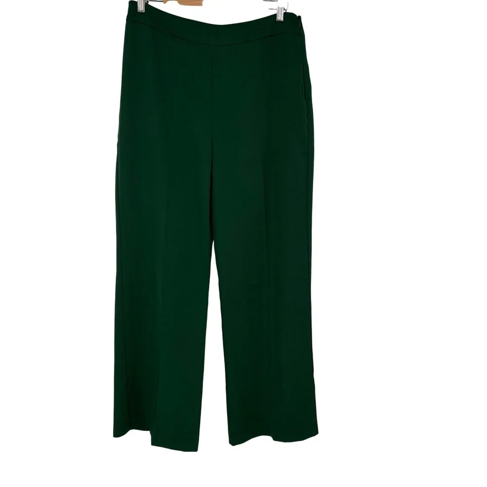 Tuckernuck Erin Pants Dark Green Wide Leg High Rise Side Zip Trousers XL NEW